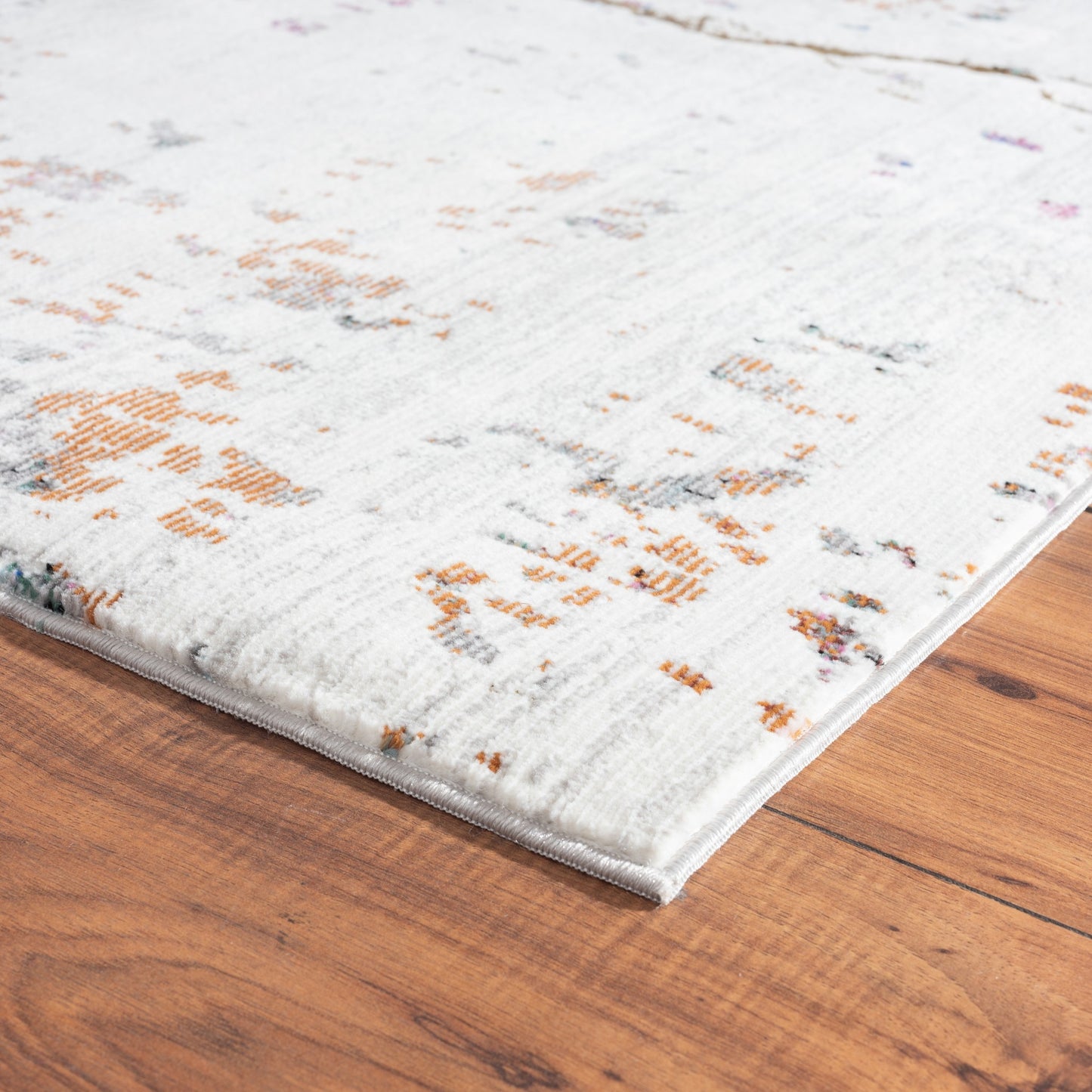 5’ x 8’ White Abstract Marble Area Rug