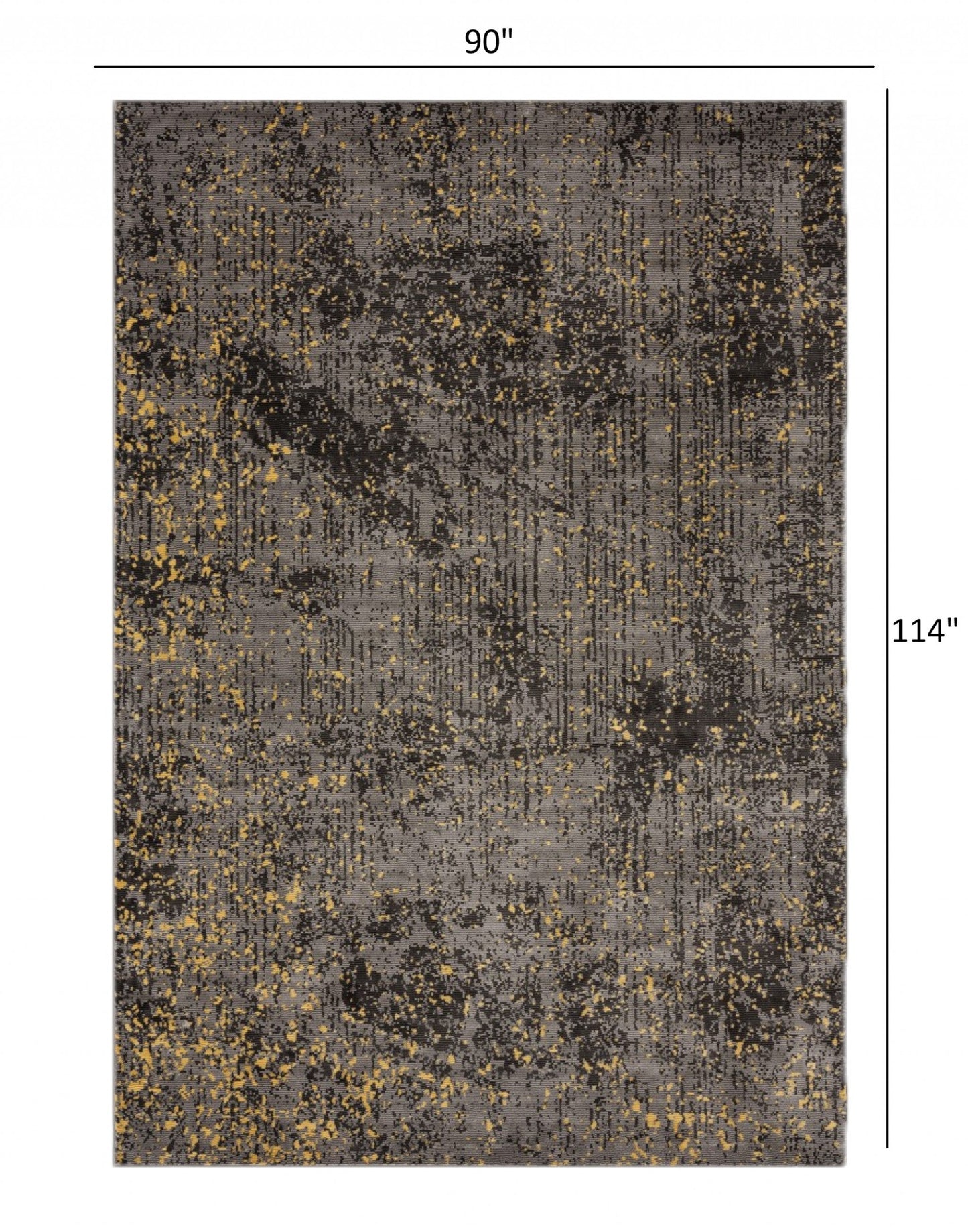 5’ x 8’ Gray and Yellow Abstract Sprinkle Area Rug