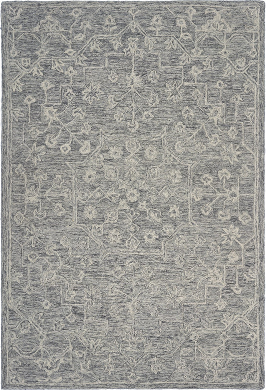 3’ x 5’ Gray Floral Finesse Area Rug