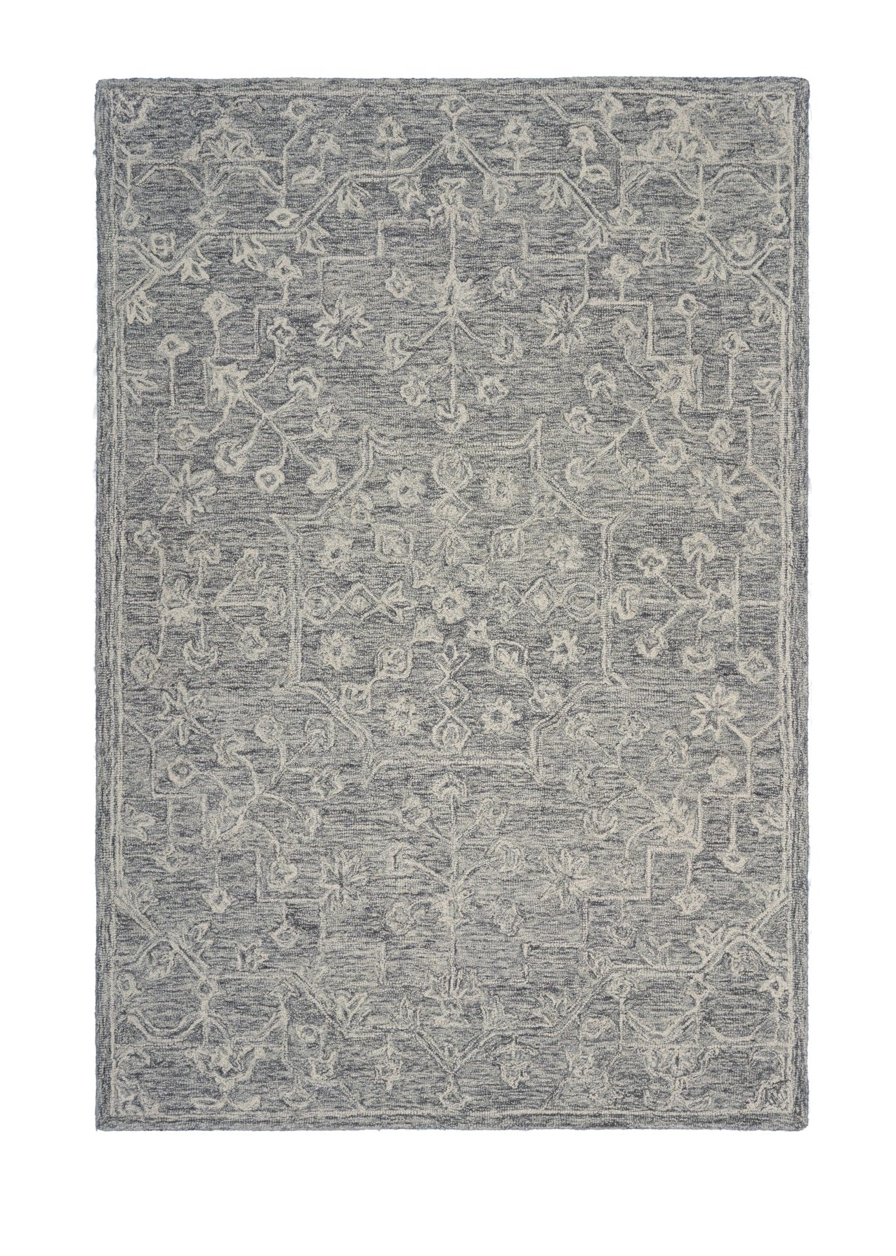 3’ x 5’ Gray Floral Finesse Area Rug