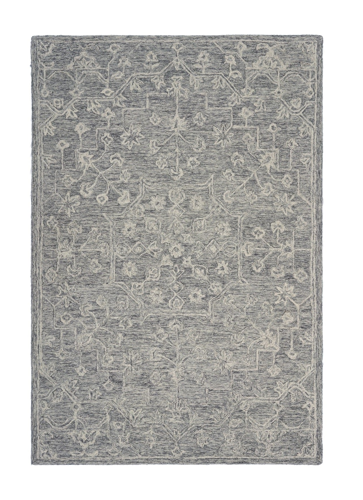 3’ x 5’ Gray Floral Finesse Area Rug