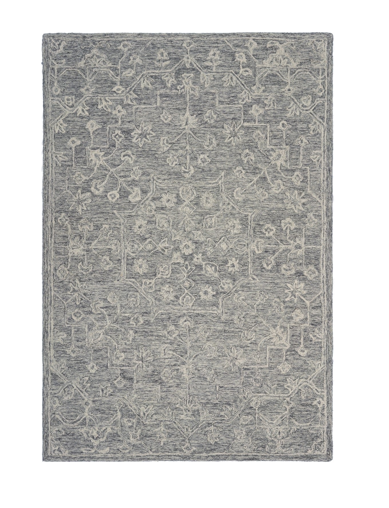 3’ x 5’ Gray Floral Finesse Area Rug