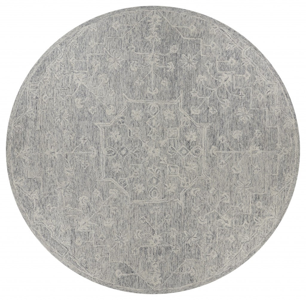 3’ x 5’ Gray Floral Finesse Area Rug