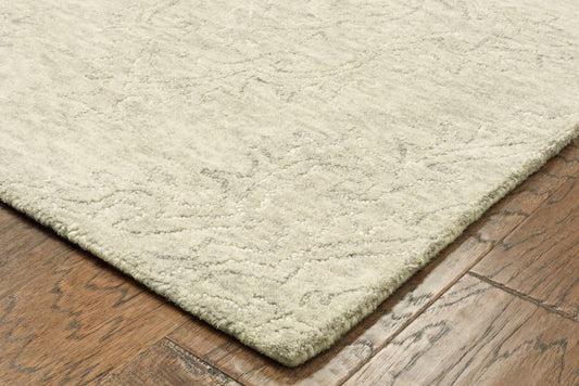 9’ x 12’ Light Green Floral Paradise Area Rug