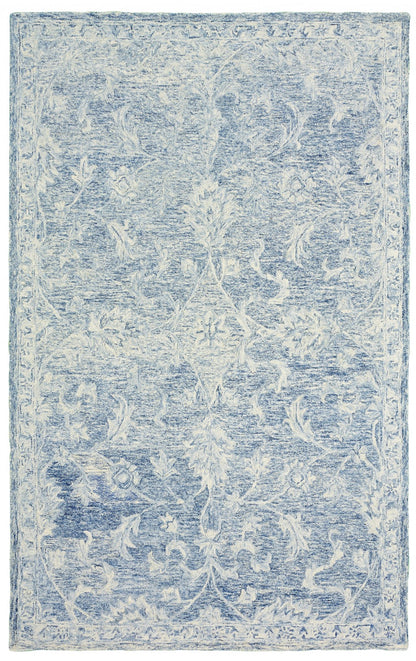 5’ x 8’ Blue and Ivory Interlacing Vines Area Rug