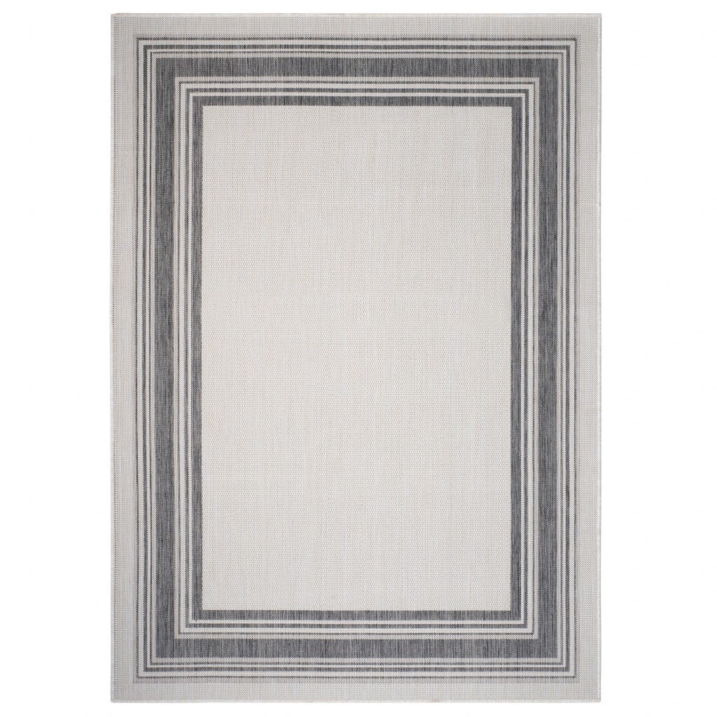 8' X 10' Gray Indoor Outdoor Area Rug - 0" (L) x 113" (W) x 90" (H)