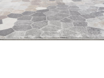 2’ x 3’ Beige Cobblestone Pattern Scatter Rug