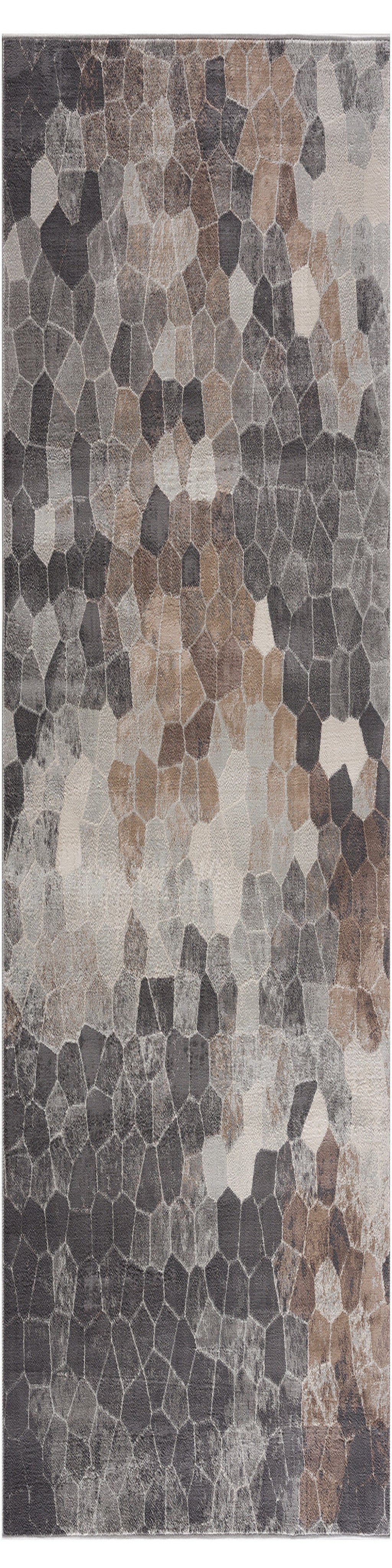 2’ x 3’ Beige Cobblestone Pattern Scatter Rug