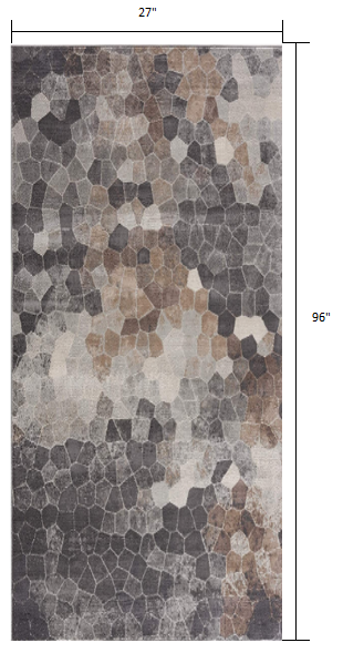 2’ x 3’ Beige Cobblestone Pattern Scatter Rug