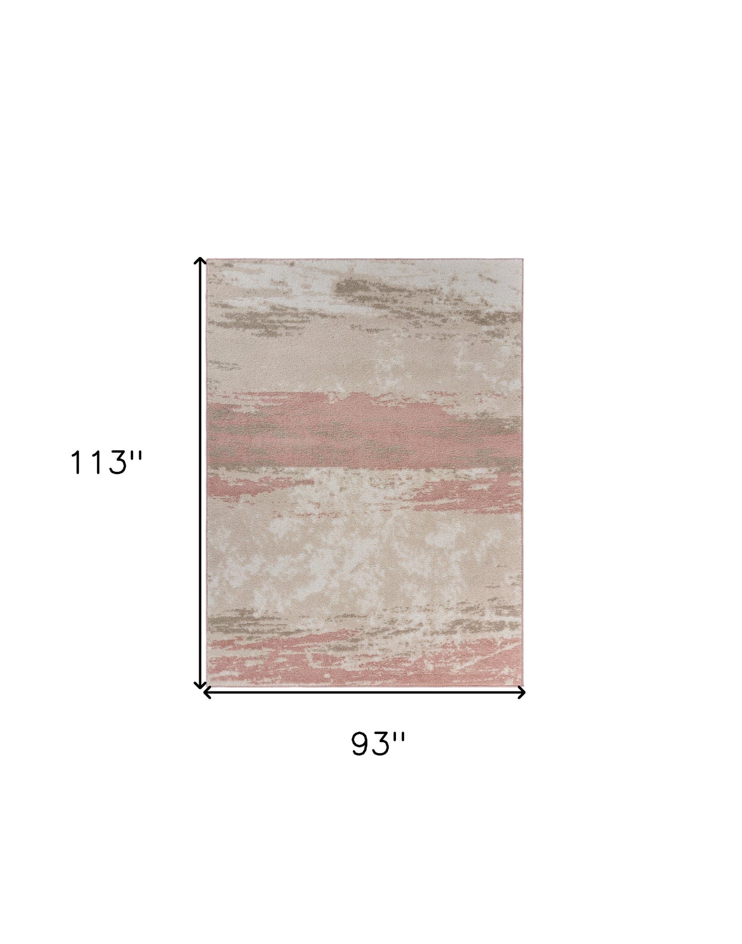 5’ x 7’ Blush and Beige Abstract Strokes Area Rug