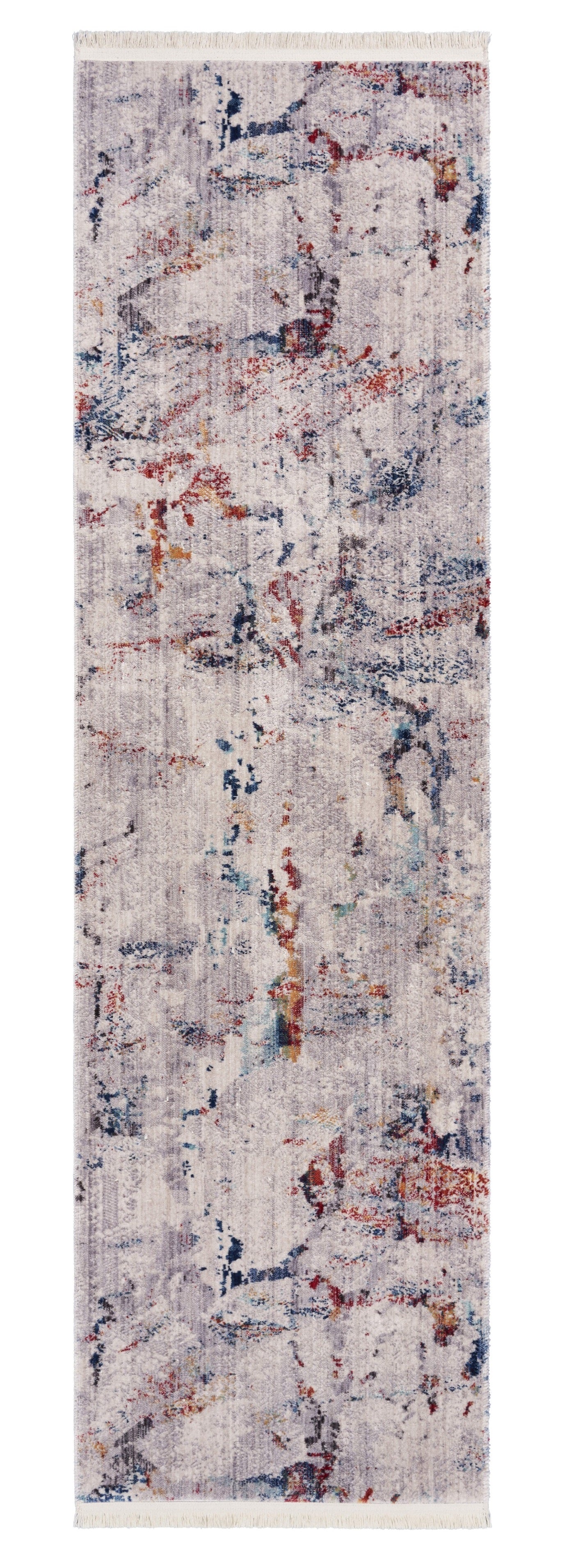 2’ x 8’ Gray Toned Abstract Runner Rug