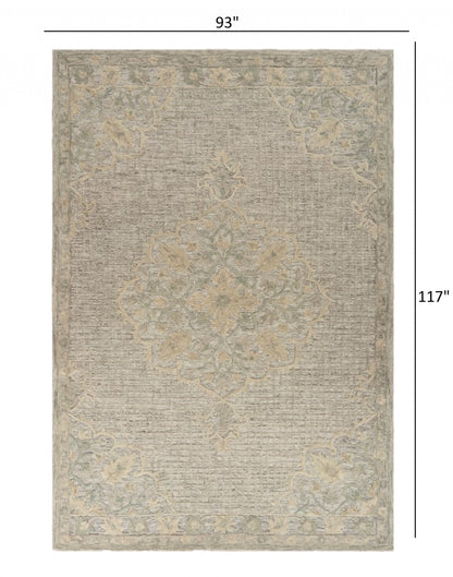 5' X 8' Beige Wool Dhurrie Handmade Area Rug