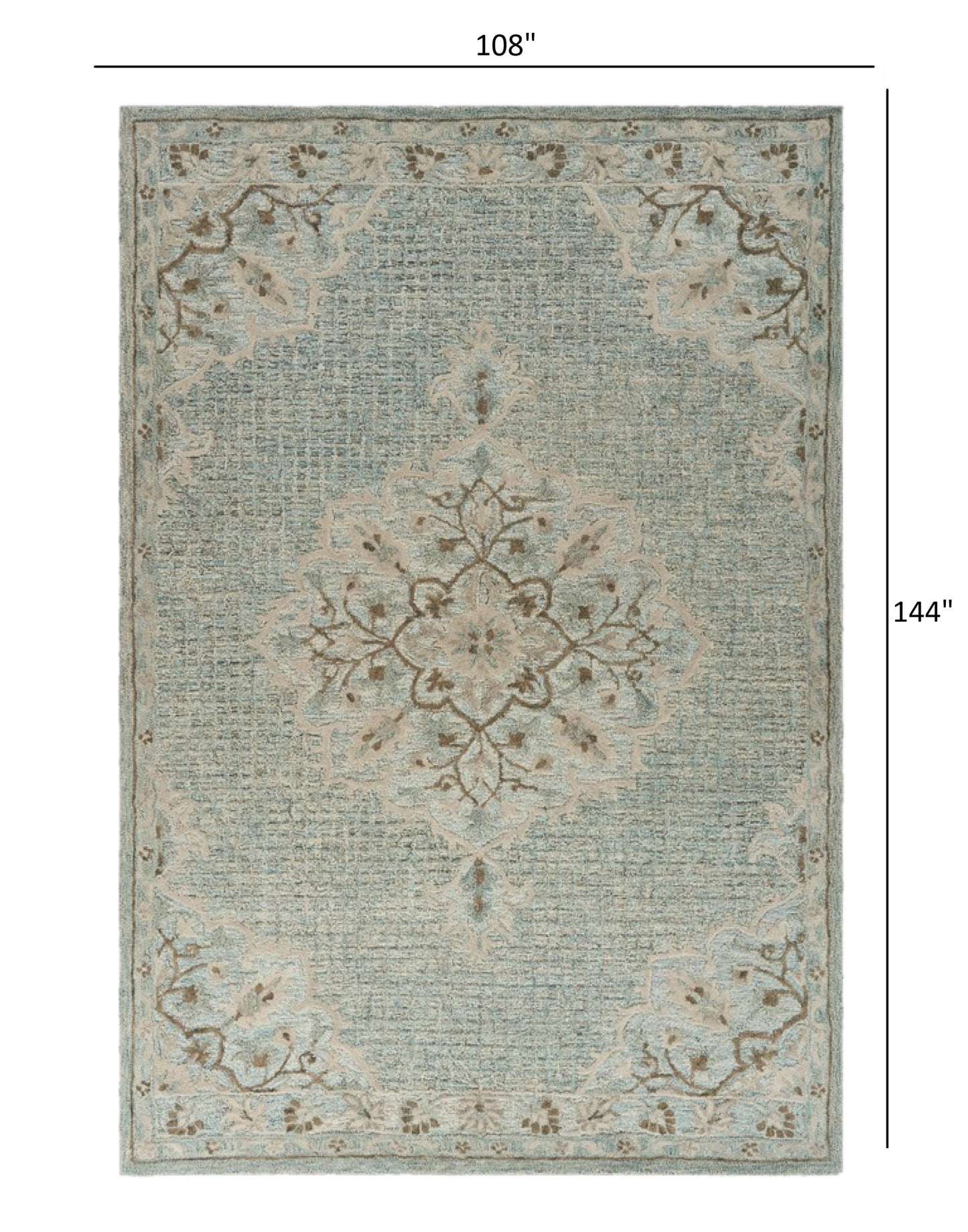 5' X 8' Blue Wool Hand Tufted Area Rug