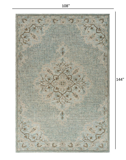 5' X 8' Blue Wool Hand Tufted Area Rug