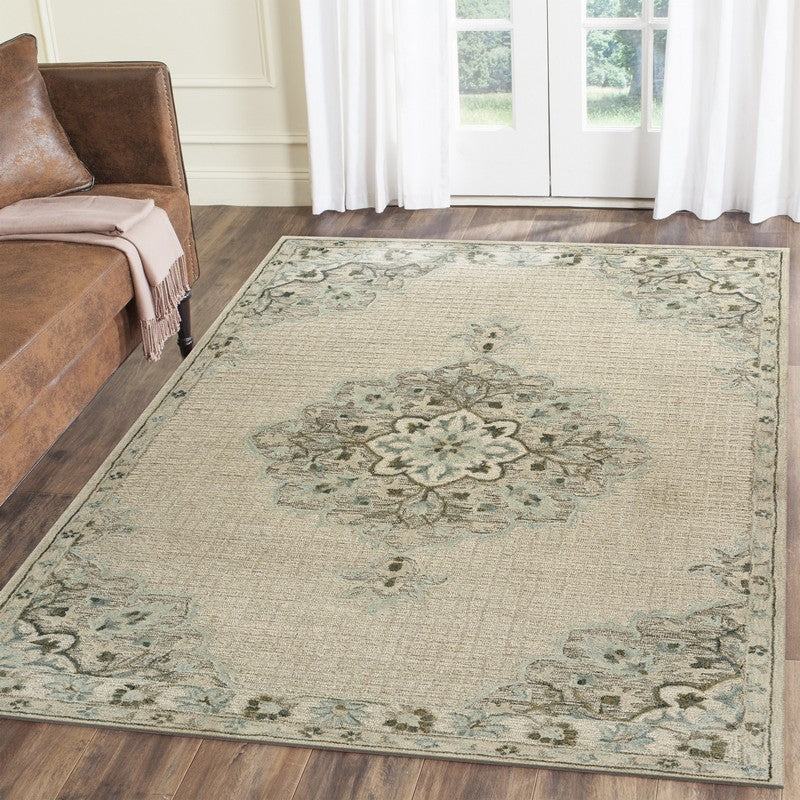 5' X 8' Ivory Wool Dhurrie Handmade Area Rug