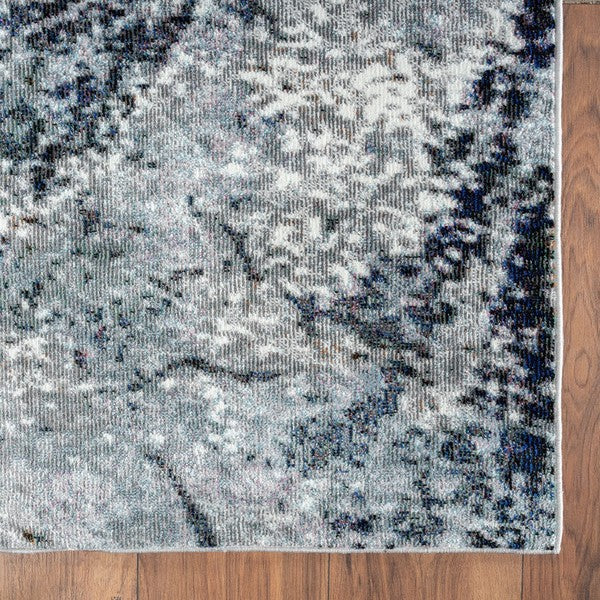 5’ x 8’ Navy and Gray Abstract Ice Area Rug