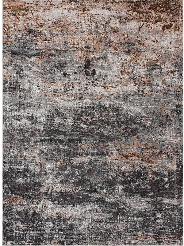 5’ x 8’ Gray And Orange Storm Area Rug