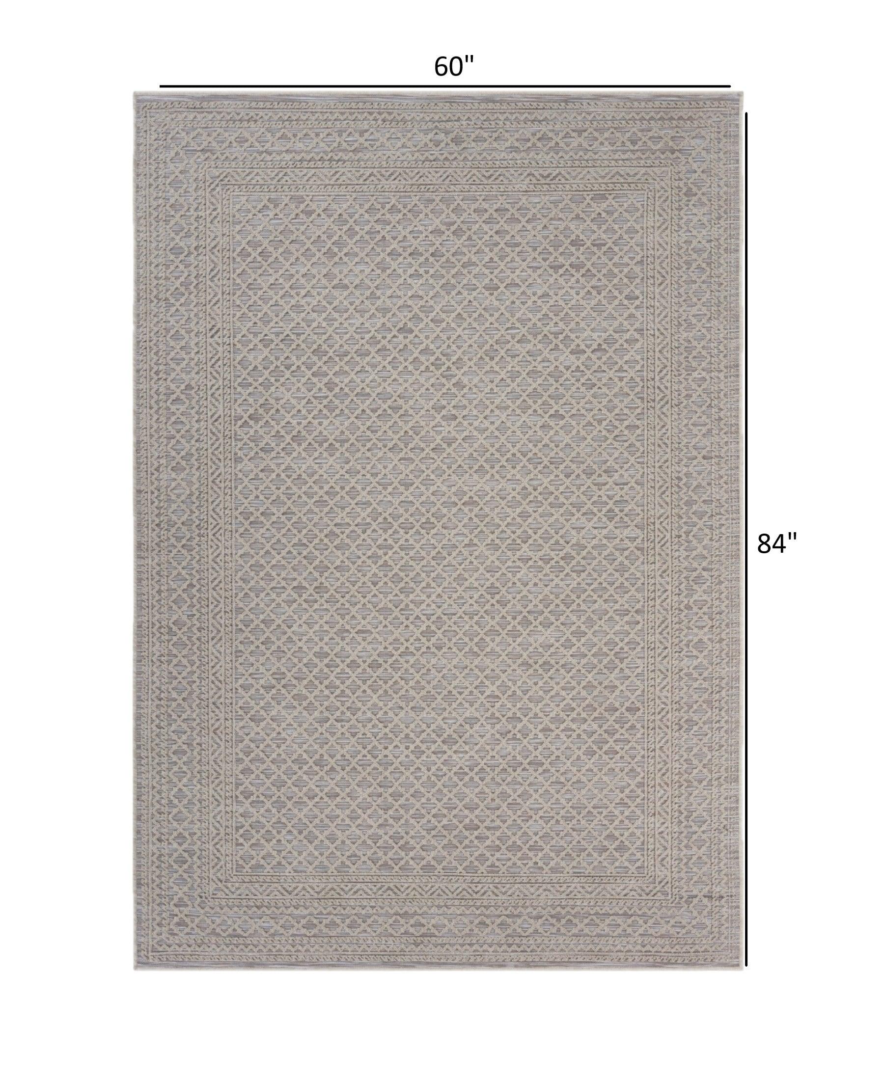 5' X 7' Gray Indoor Outdoor Area Rug - FurniFindUSA