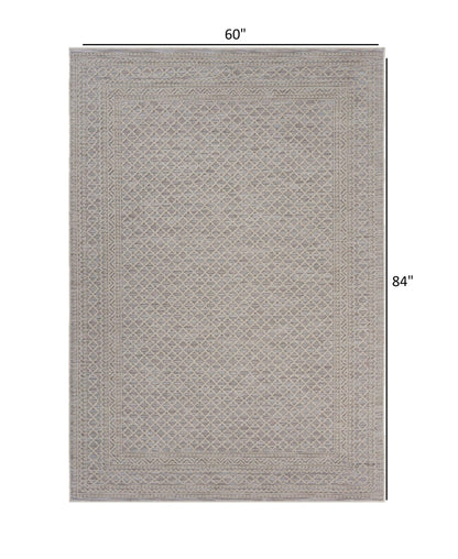 5' X 7' Gray Indoor Outdoor Area Rug - FurniFindUSA