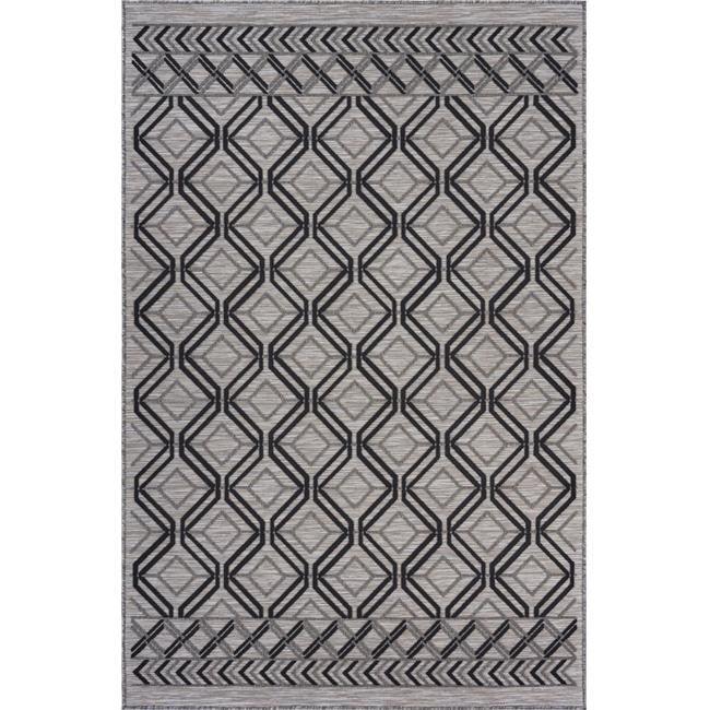 5' X 7' Black And Tan Indoor Outdoor Area Rug - FurniFindUSA