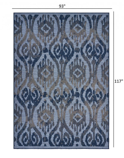 5' X 7' Blue And Yellow Indoor Outdoor Area Rug - FurniFindUSA