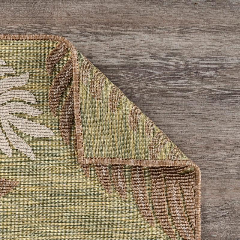 5' X 7' Green And Ivory Indoor Outdoor Area Rug - FurniFindUSA