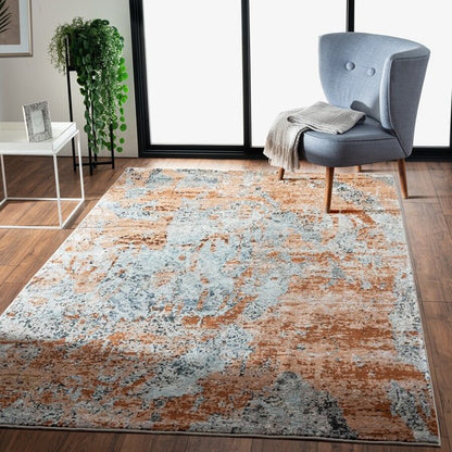 5’ x 8’ Rustic Brown Abstract Area Rug