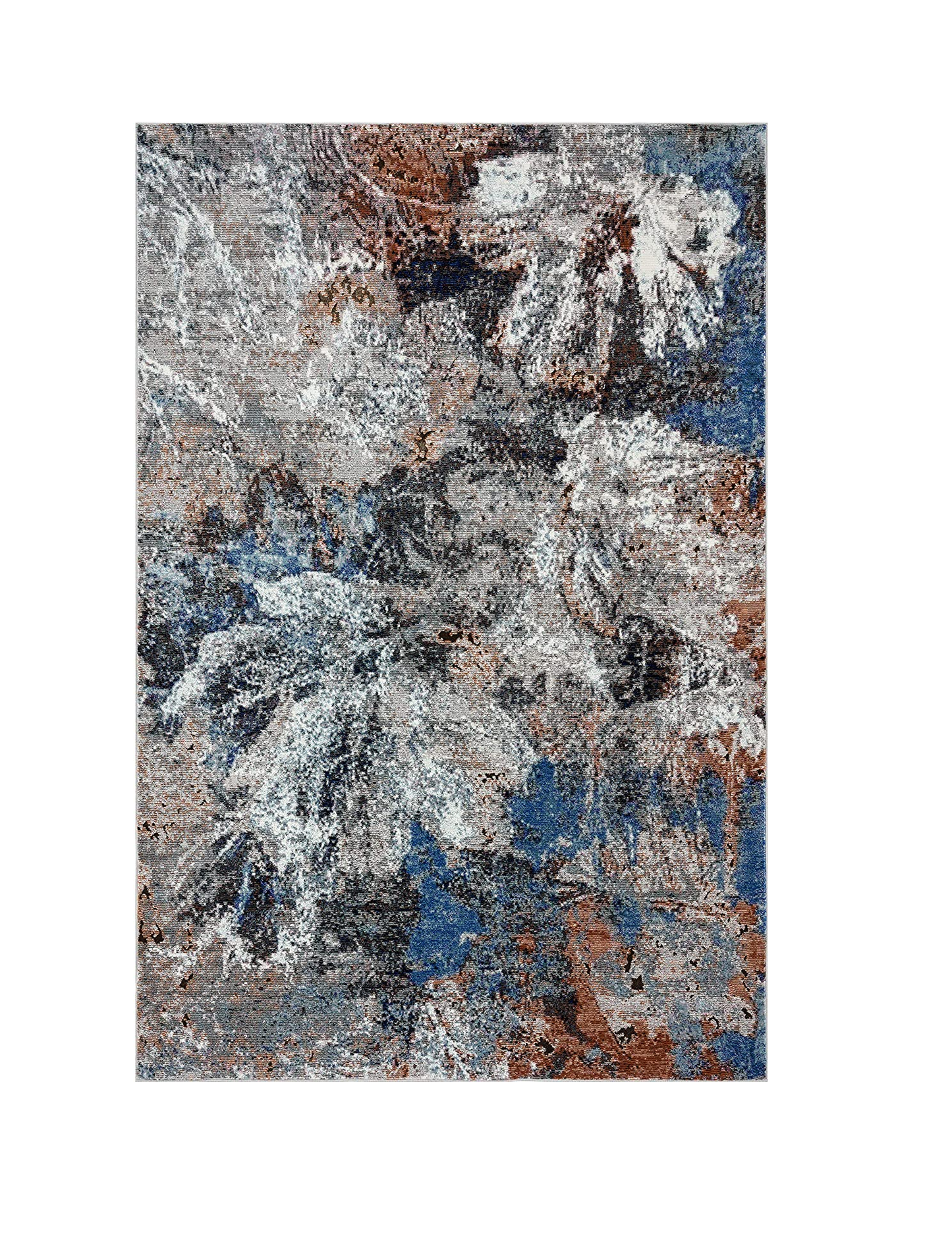 5’ x 8’ Gray Abstract Foliage Area Rug