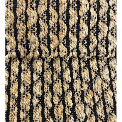 5' X 7' Brown And Black Dhurrie Hand Woven Area Rug