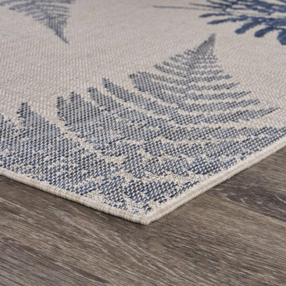 5' X 7' Blue And Gray Indoor Outdoor Area Rug - FurniFindUSA