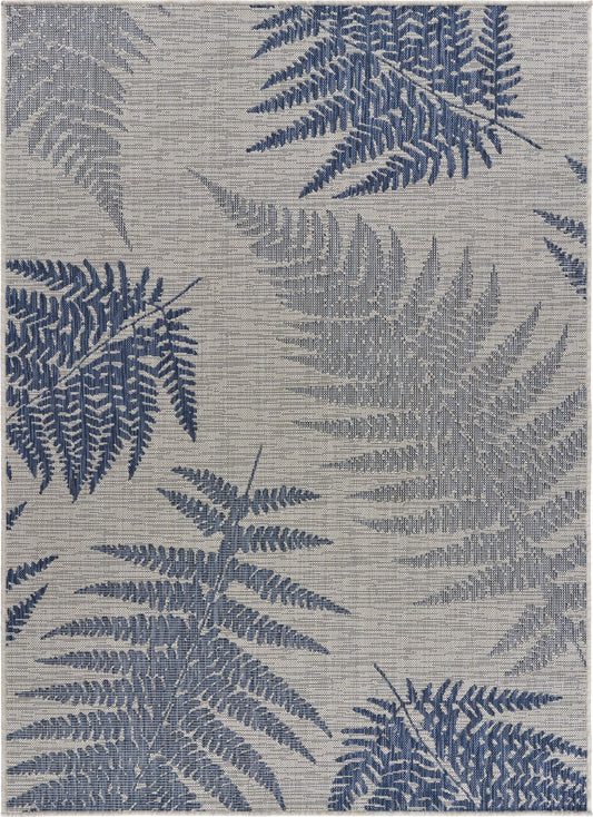 8' X 10' Blue And Gray Indoor Outdoor Area Rug - 0" (L) x 118" (W) x 94" (H)