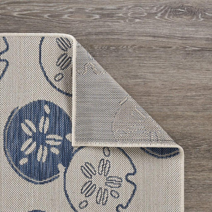 5' X 7' Blue And Gray Indoor Outdoor Area Rug - FurniFindUSA