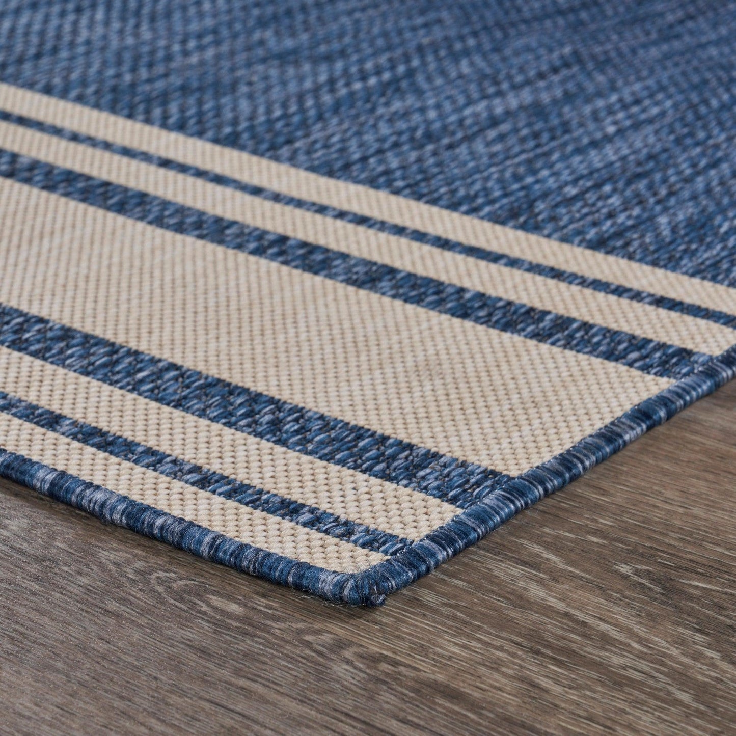 5' X 7' Blue And Gray Indoor Outdoor Area Rug - FurniFindUSA