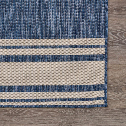 5' X 7' Blue And Gray Indoor Outdoor Area Rug - FurniFindUSA