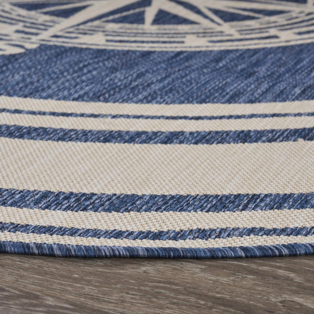 5' X 7' Blue And Gray Indoor Outdoor Area Rug - FurniFindUSA