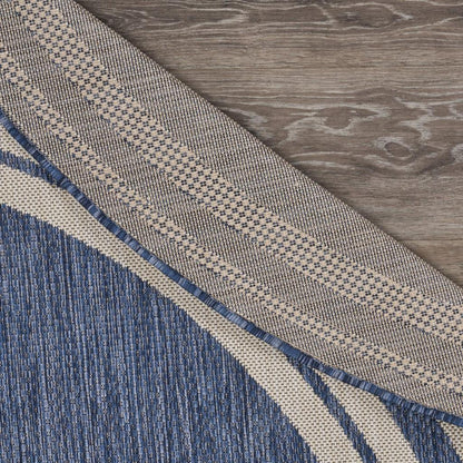 5' X 7' Blue And Gray Indoor Outdoor Area Rug - FurniFindUSA