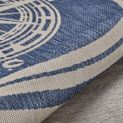 5' X 7' Blue And Gray Indoor Outdoor Area Rug - FurniFindUSA