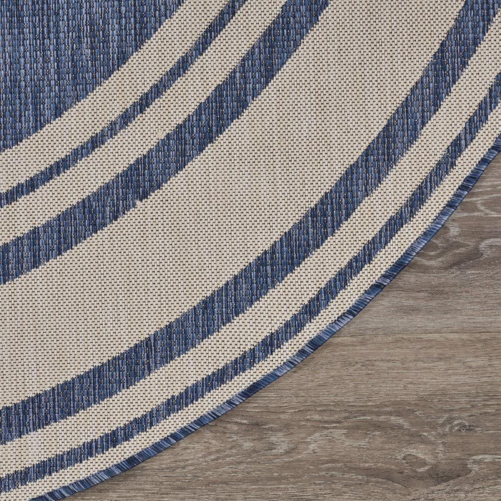 5' X 7' Blue And Gray Indoor Outdoor Area Rug - FurniFindUSA