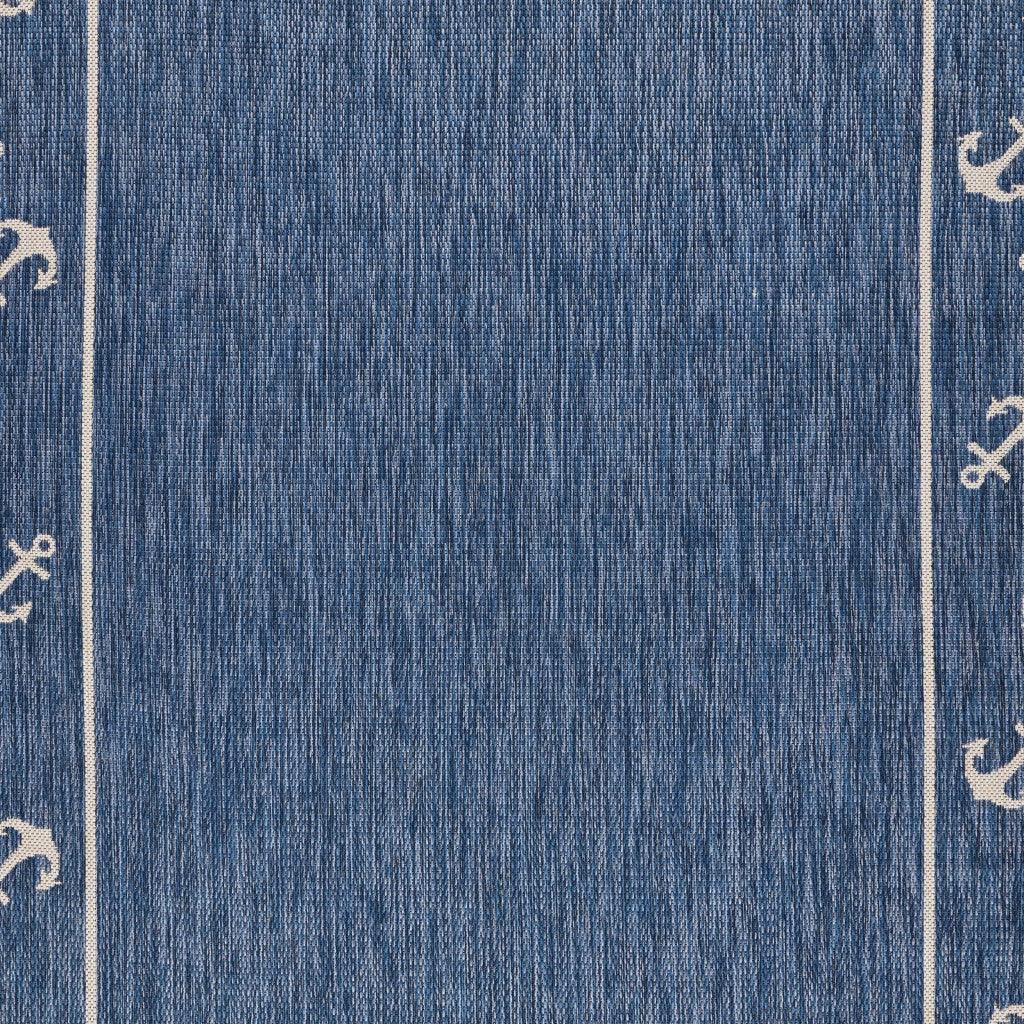 5' X 7' Blue And Gray Indoor Outdoor Area Rug - FurniFindUSA