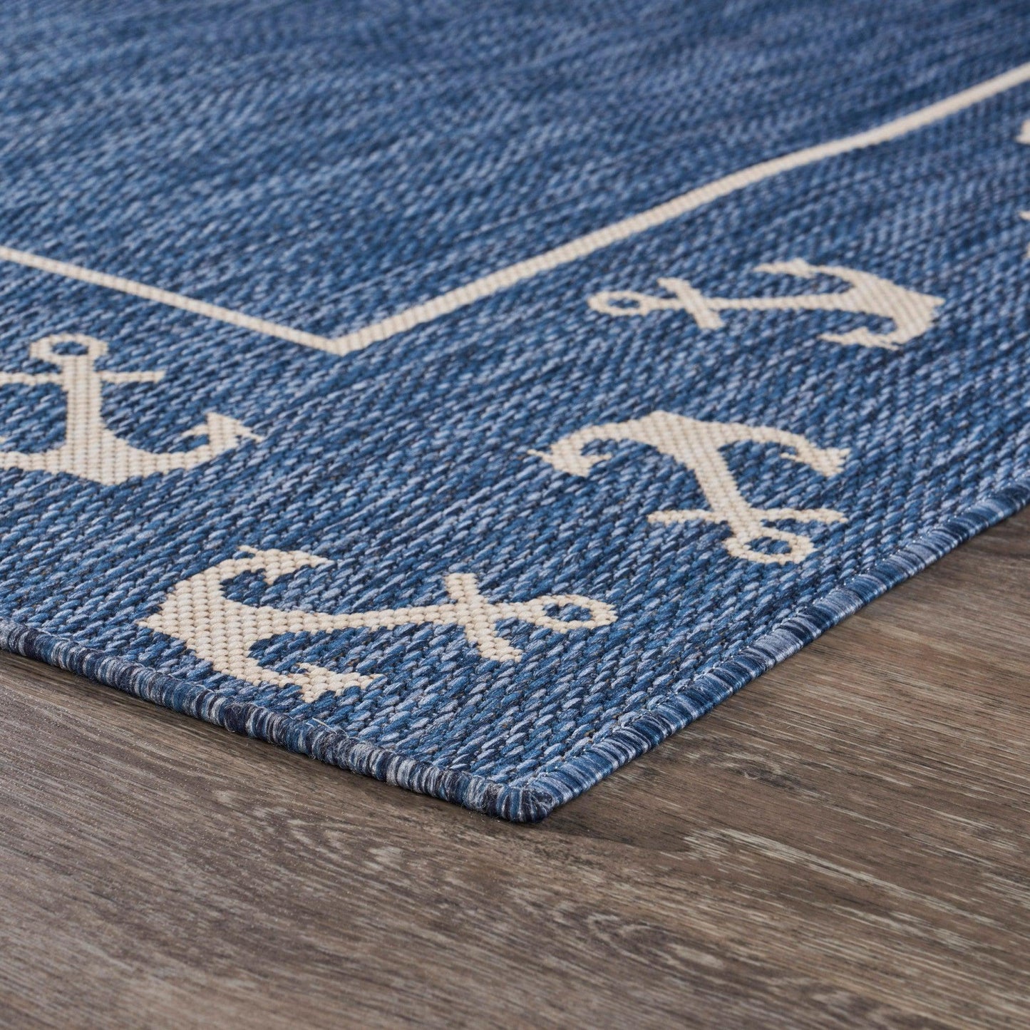 5' X 7' Blue And Gray Indoor Outdoor Area Rug - FurniFindUSA