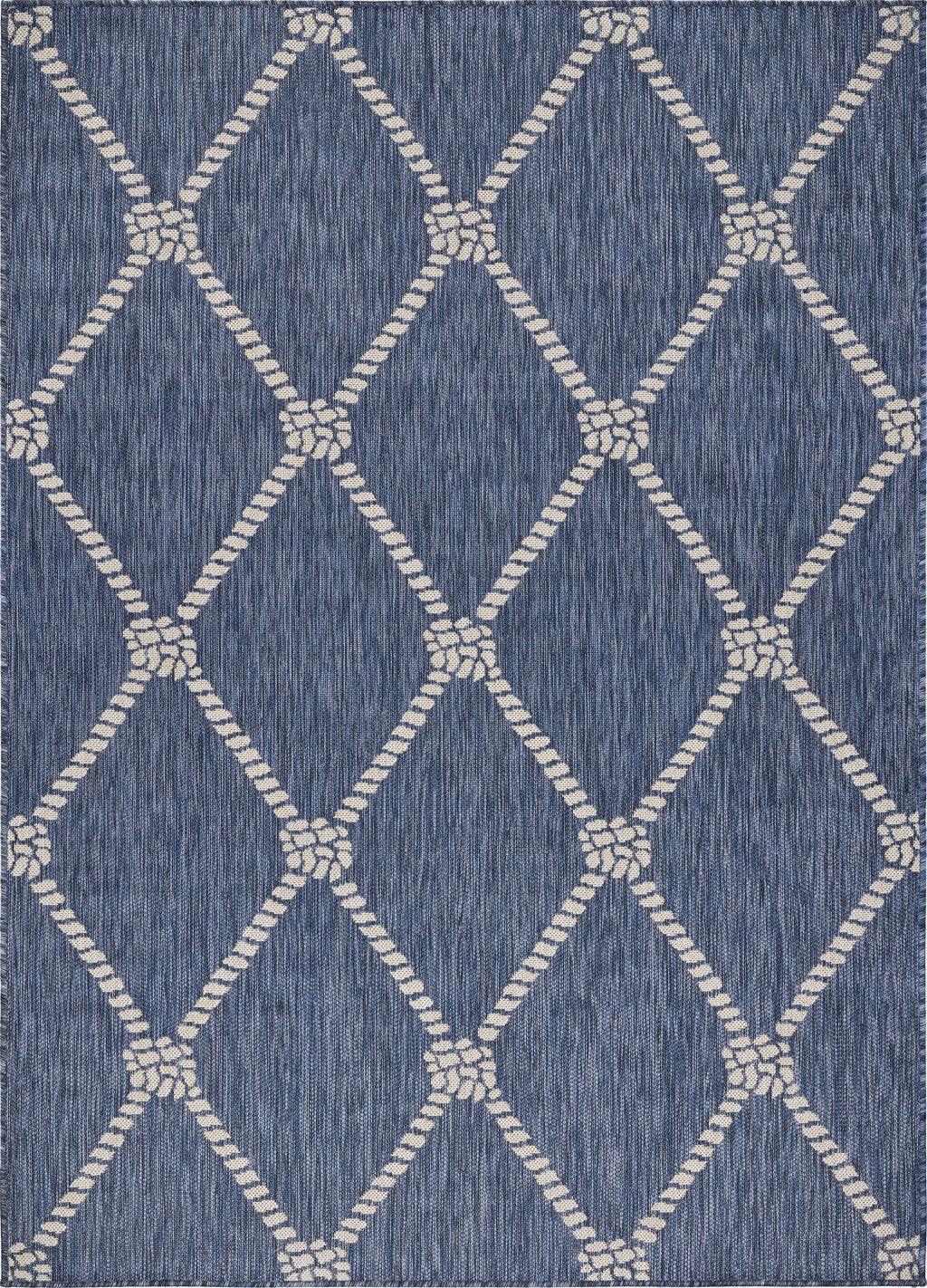 5' X 7' Blue And Gray Indoor Outdoor Area Rug - FurniFindUSA