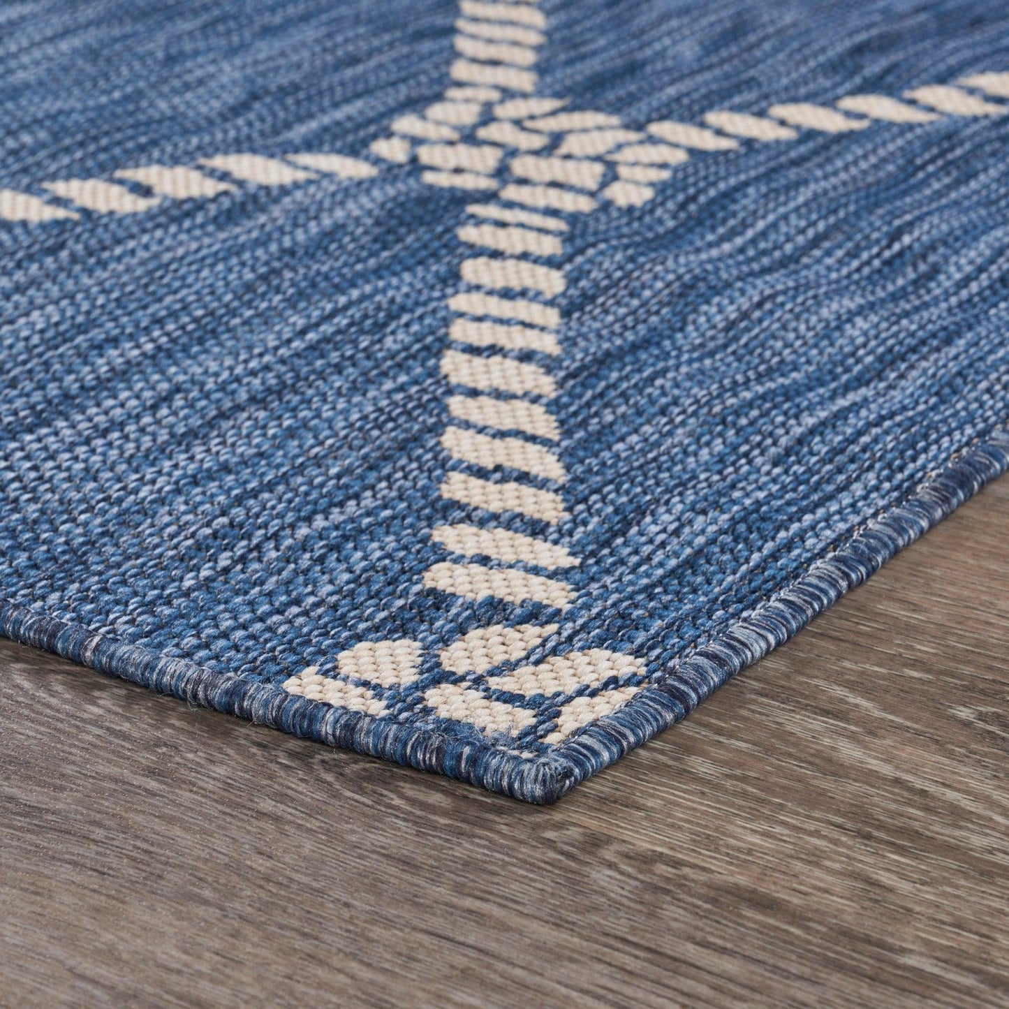 5' X 7' Blue And Gray Indoor Outdoor Area Rug - FurniFindUSA