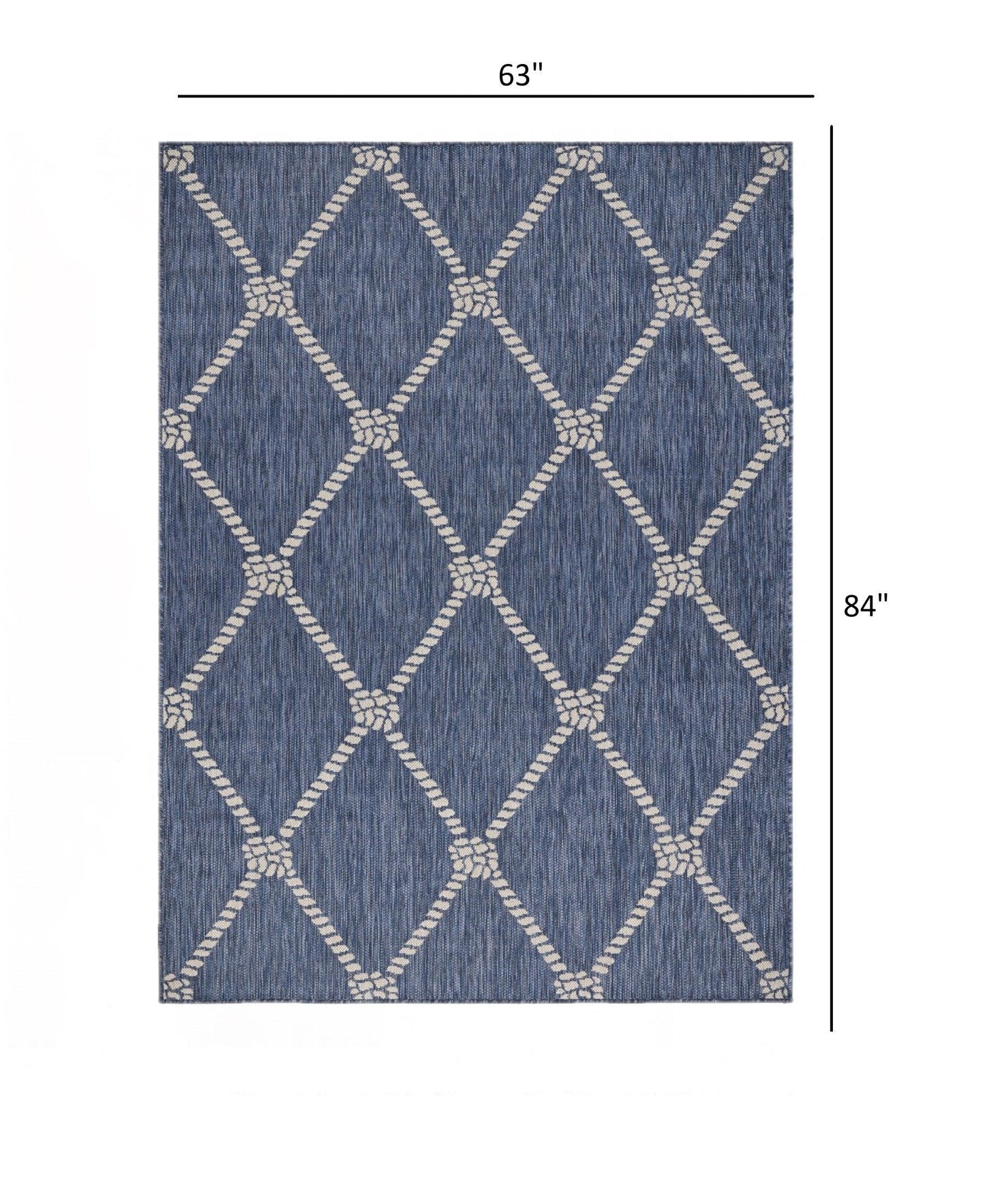 5' X 7' Blue And Gray Indoor Outdoor Area Rug - FurniFindUSA