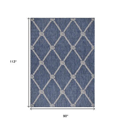 8' X 10' Blue And Gray Indoor Outdoor Area Rug HomeRoots