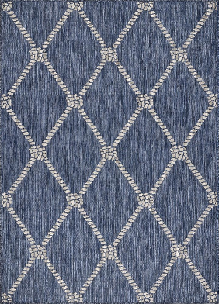8' X 10' Blue And Gray Indoor Outdoor Area Rug HomeRoots