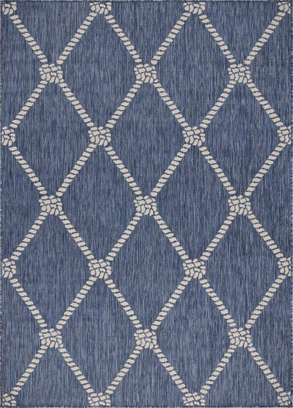 8' X 10' Blue And Gray Indoor Outdoor Area Rug HomeRoots