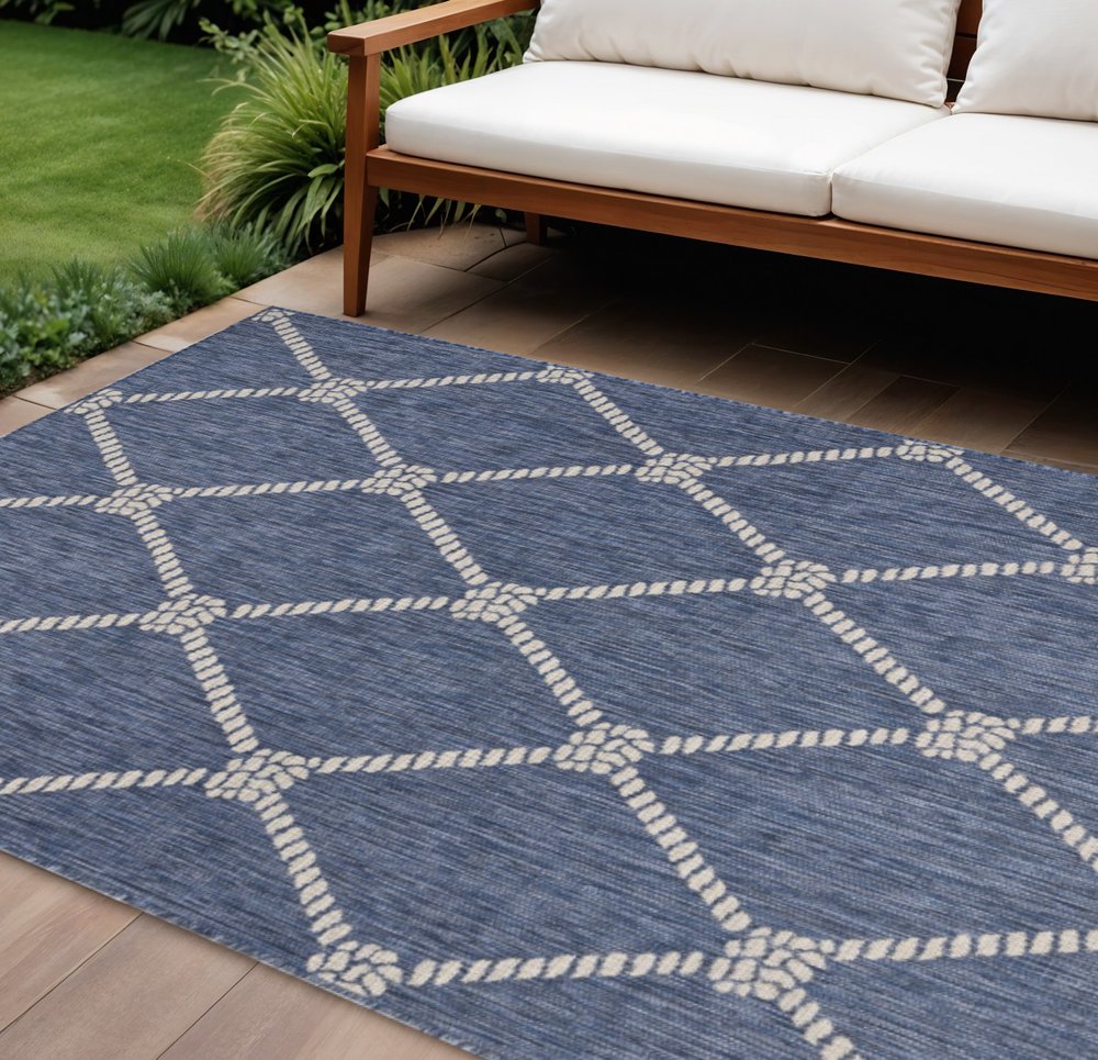 8' X 10' Blue And Gray Indoor Outdoor Area Rug — view 5