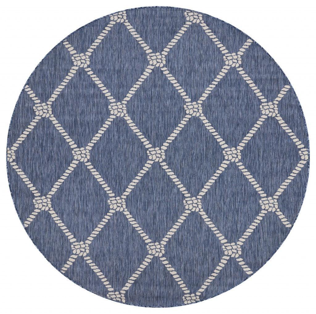 5' X 7' Blue And Gray Indoor Outdoor Area Rug - FurniFindUSA