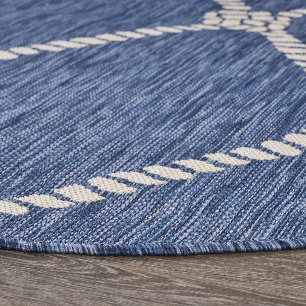 5' X 7' Blue And Gray Indoor Outdoor Area Rug - FurniFindUSA