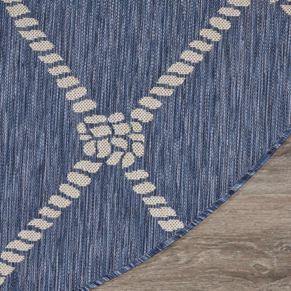 5' X 7' Blue And Gray Indoor Outdoor Area Rug - FurniFindUSA